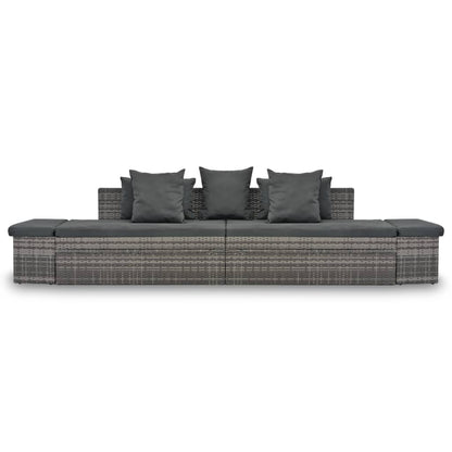 Set Divani da Giardino 4 pz con Cuscini in Polyrattan Grigio - homemem39