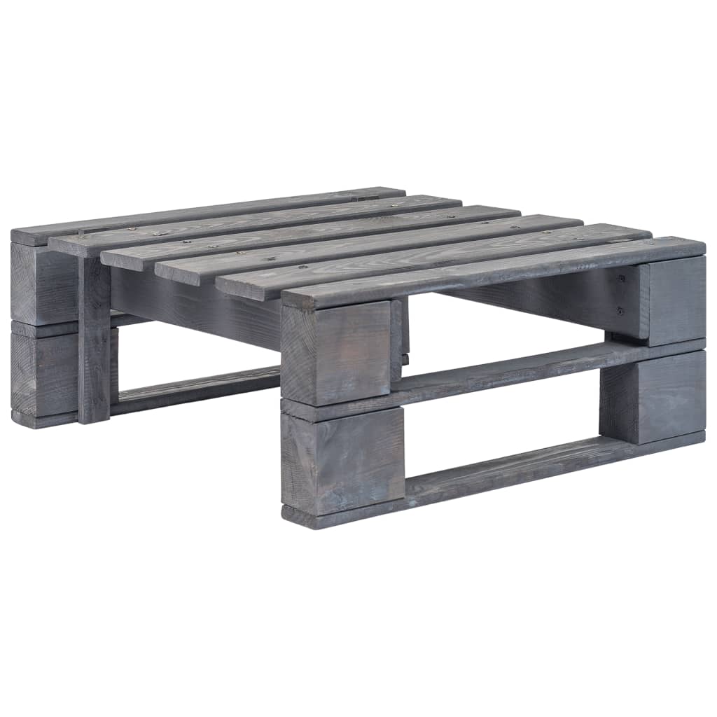 Ottomana da Giardino con Pallet in Legno Grigio - homemem39