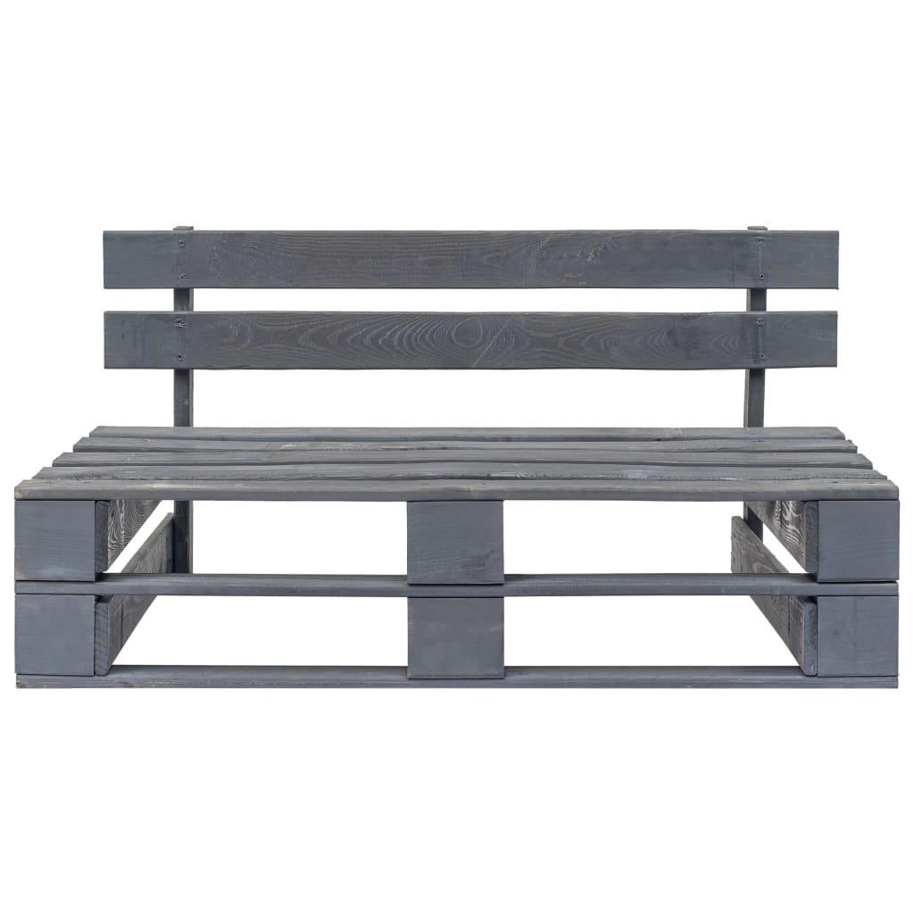 Panca da Giardino su Pallet in Legno Grigio - homemem39