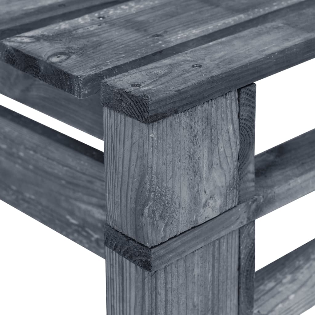 Panca da Giardino su Pallet in Legno Grigio - homemem39