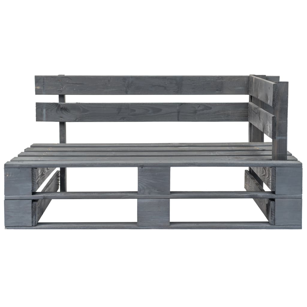 Panca da Giardino Angolare con Pallet in Legno Grigio - homemem39