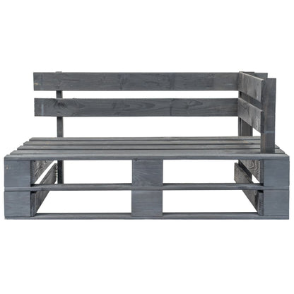 Panca da Giardino Angolare con Pallet in Legno Grigio - homemem39