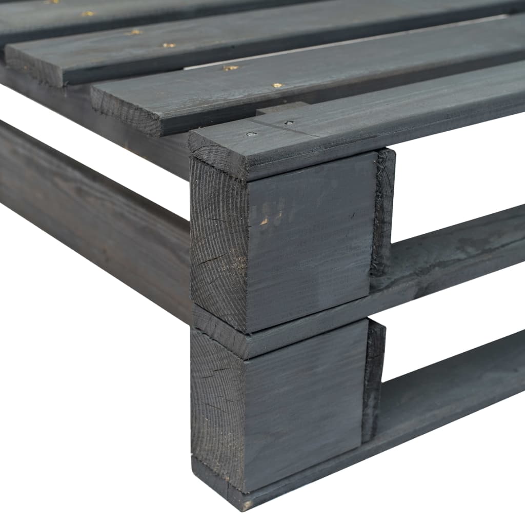 Panca da Giardino Angolare con Pallet in Legno Grigio - homemem39