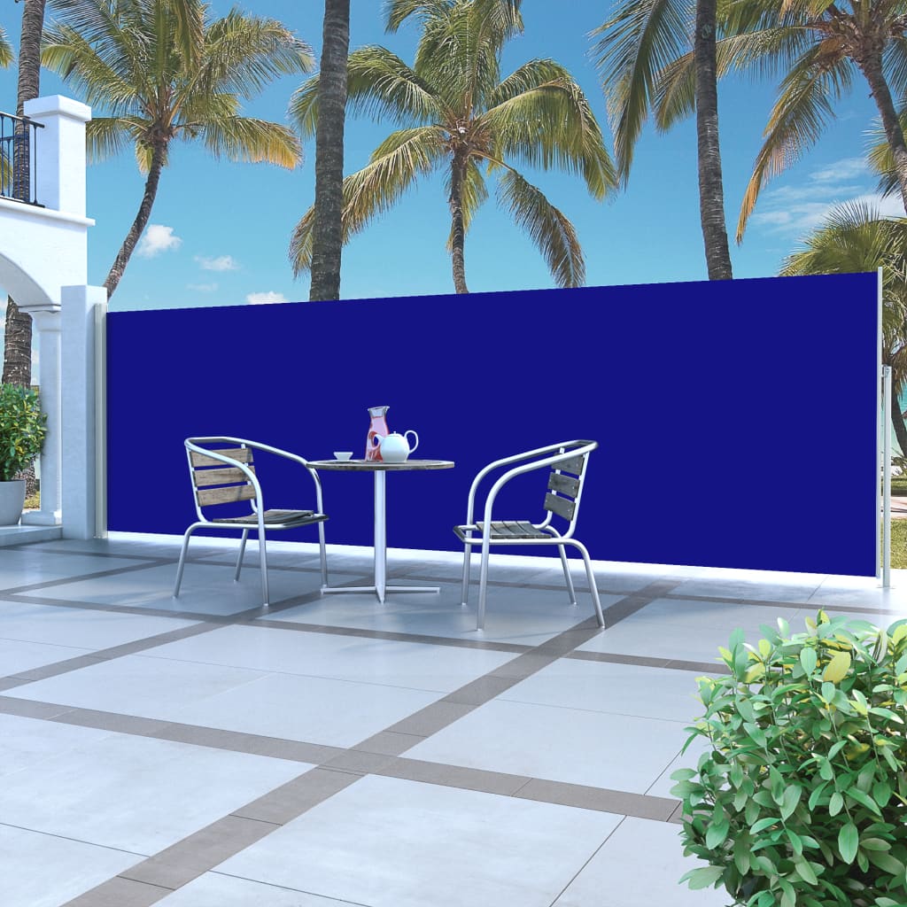 Tenda da Sole Laterale Retrattile 160 x 500 cm Blu - homemem39