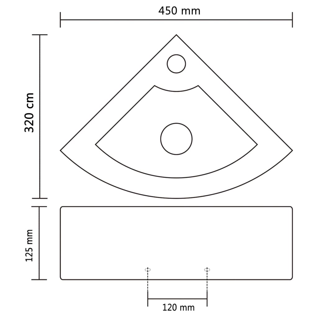 Lavandino con Troppopieno 45x32x12,5 cm in Ceramica Argento - homemem39