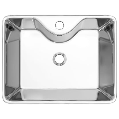 Lavandino con Foro per Rubinetto 48x37x13,5 cm Ceramica Argento - homemem39