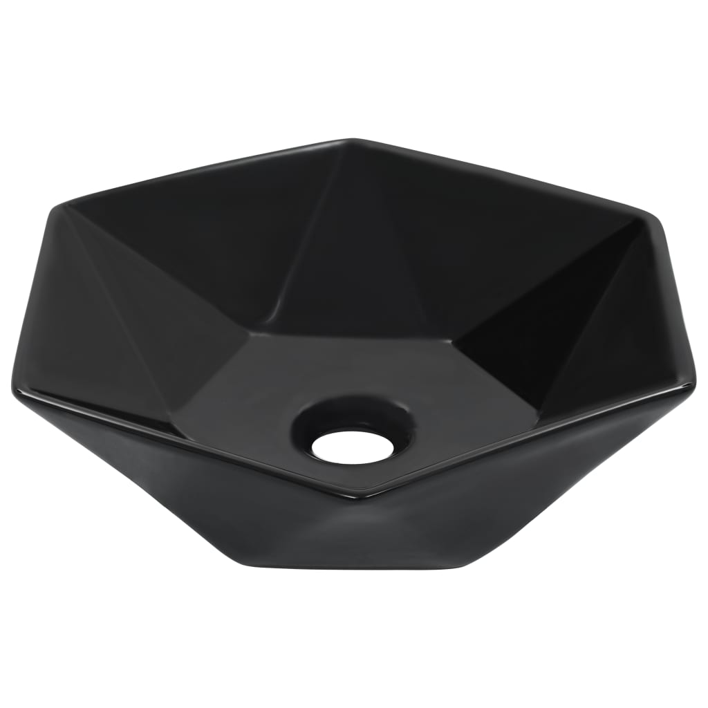 Lavandino 41x36,5x12 cm in Ceramica Nero - homemem39