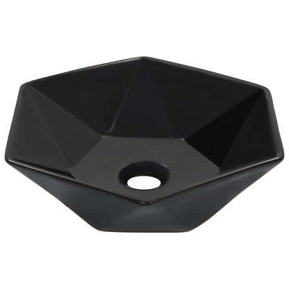 Lavandino 41x36,5x12 cm in Ceramica Nero - homemem39