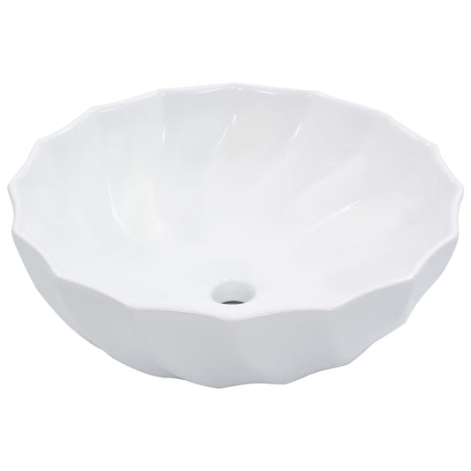 Lavandino 46x17 cm in Ceramica Bianco - homemem39