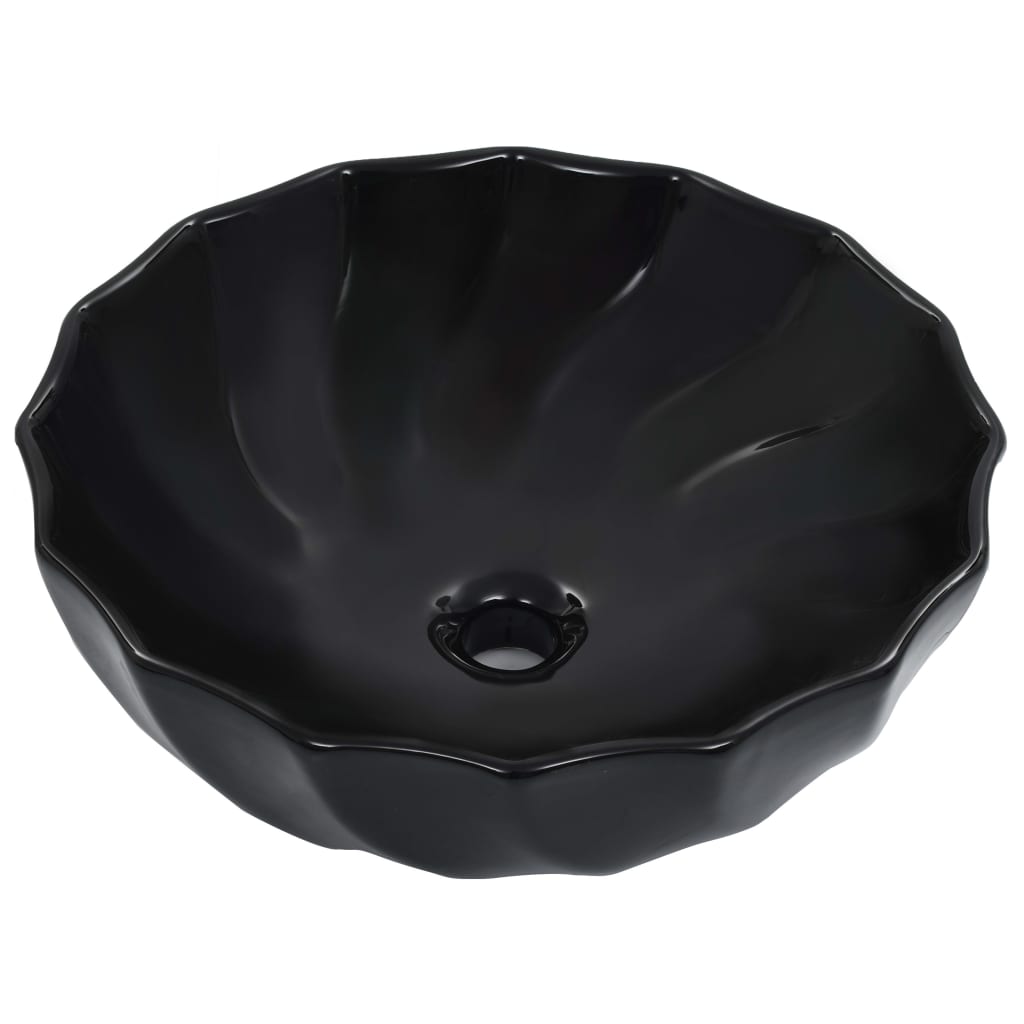 Lavandino 46x17 cm in Ceramica Nero - homemem39