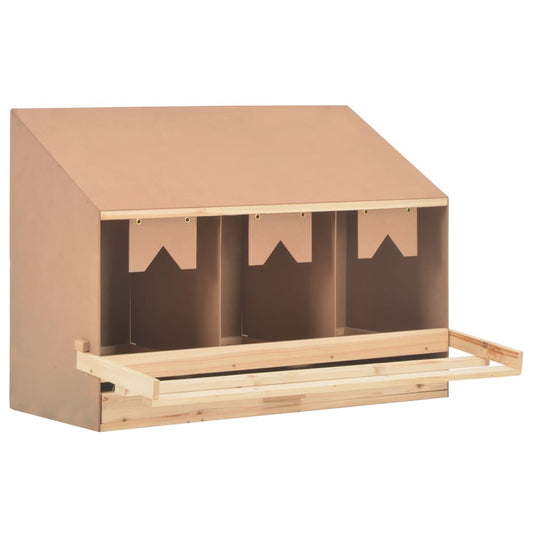 Casetta Cova per Galline 3 Scomparti 93x40x65cm Legno di Pino - homemem39