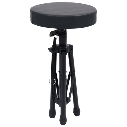 Set Supporto per Tastiera con Sgabello Nero - homemem39