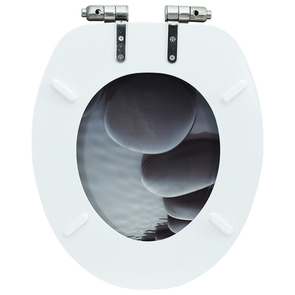 Tavoletta WC Coperchio Chiusura Morbida MDF Design a Pietre - homemem39