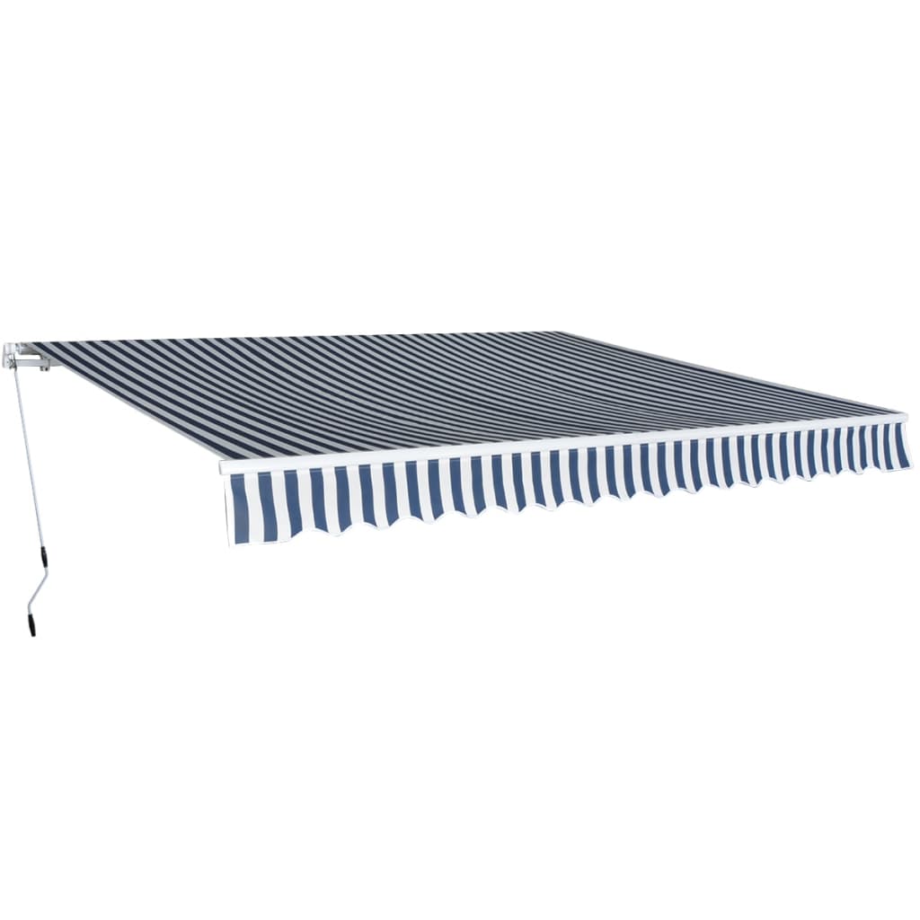 Tenda da Sole Pieghevole Manuale 400 cm Blu/Bianca - homemem39