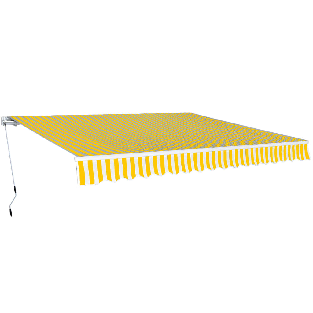 Tenda da Sole Pieghevole Manuale 400 cm Giallo/Bianco - homemem39