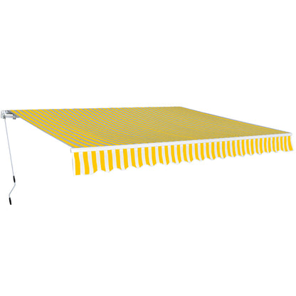 Tenda da Sole Pieghevole Manuale 400 cm Giallo/Bianco - homemem39