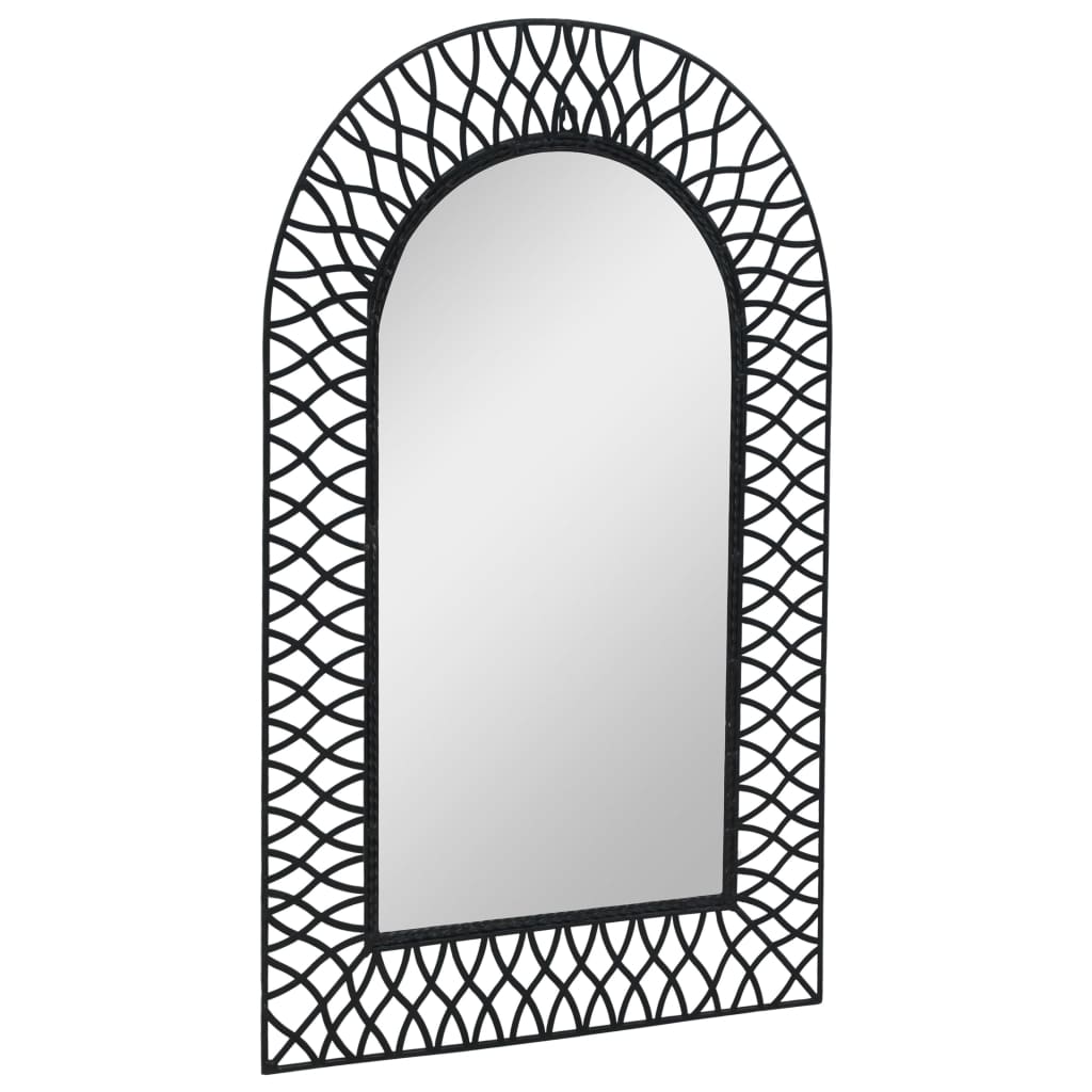 Specchio da Parete per Giardino ad Arco 50x80 cm Nero - homemem39