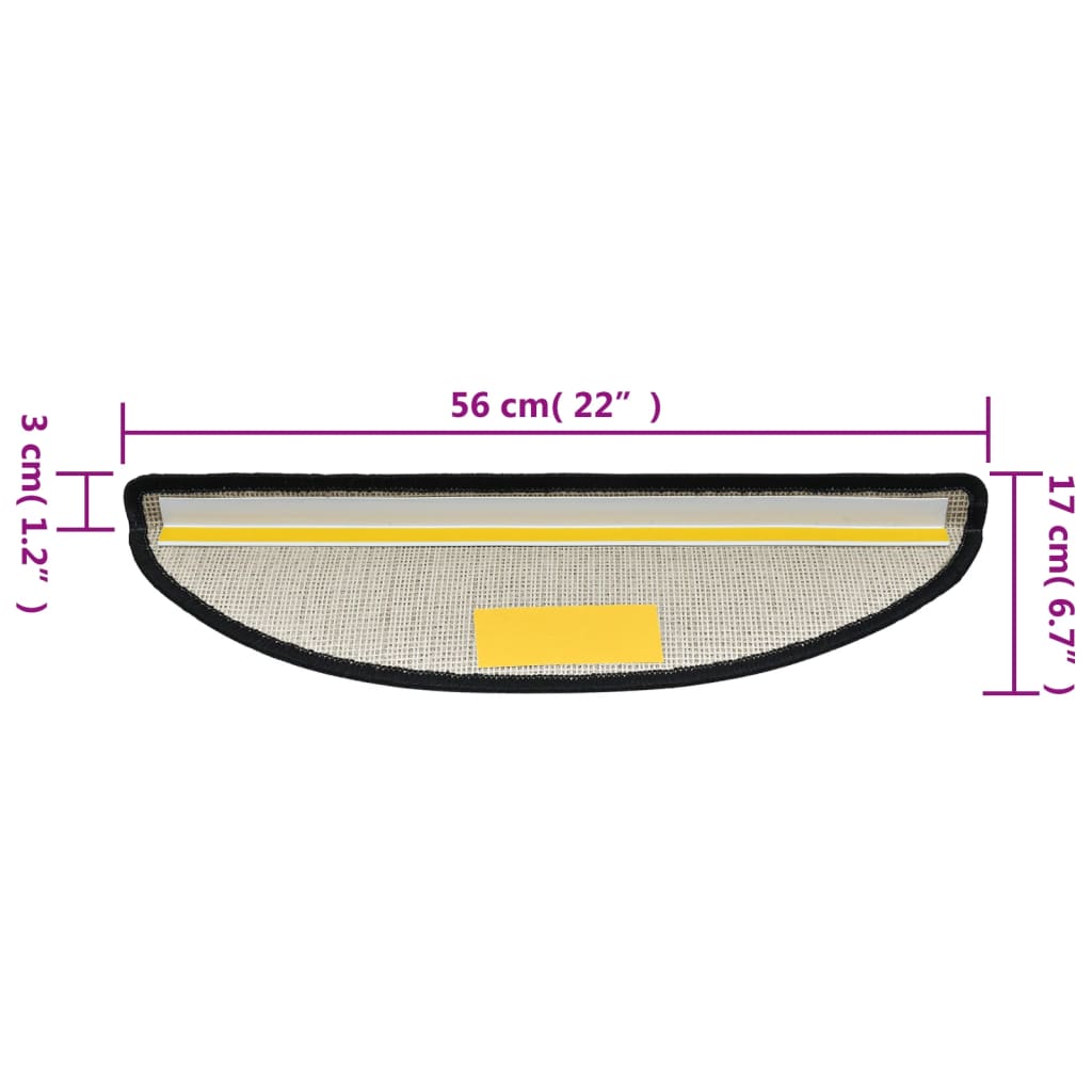 Tappetini per Scale 15 pz Antracite 56x17x3 cm - homemem39