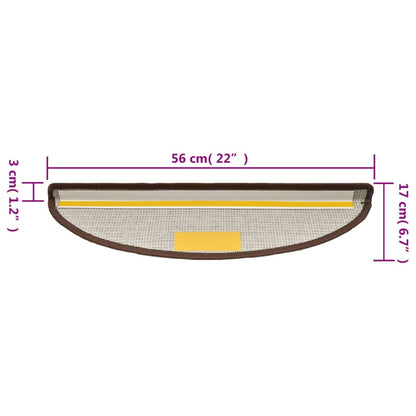 Tappetini per Scale 15 pz Marrone Caffè 56x17x3 cm - homemem39