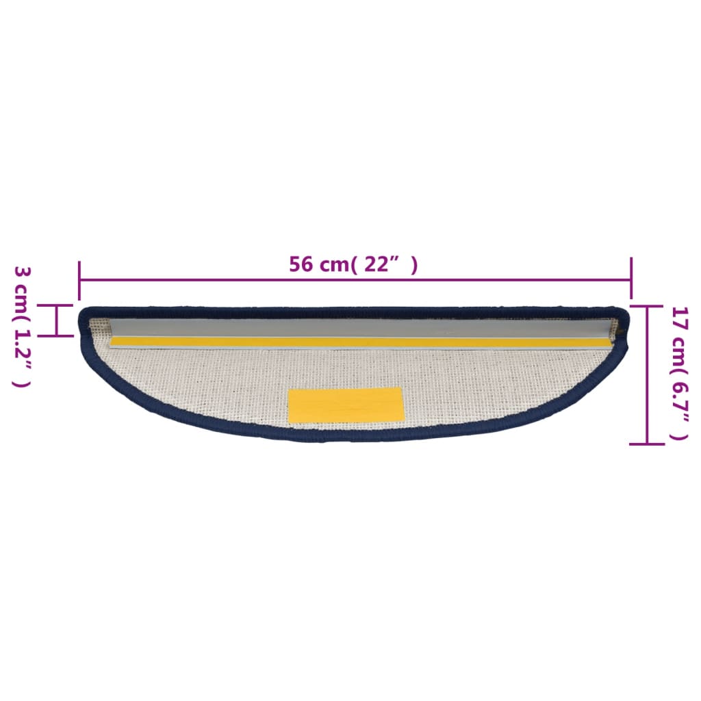 Tappetini per Scale 15 pz Blu 56x17x3 cm - homemem39