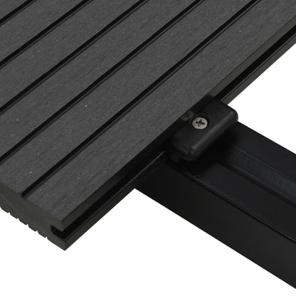 Pavimento per Esterni in WPC Pieno Accessori 10 m² 2,2 m Nero - homemem39