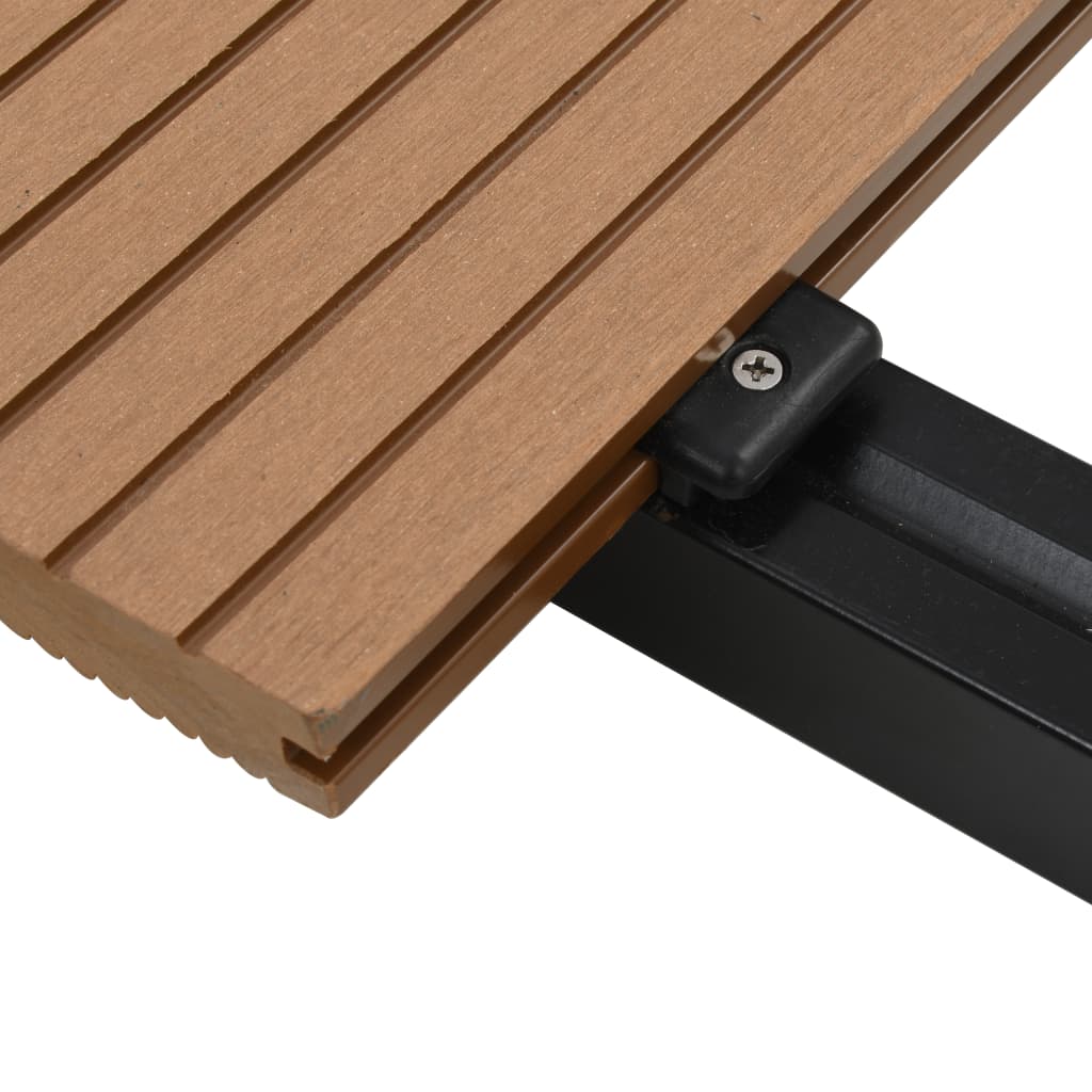 Pavimento per Esterni in WPC Pieno Accessori 10 m² 2,2 m Teak - homemem39