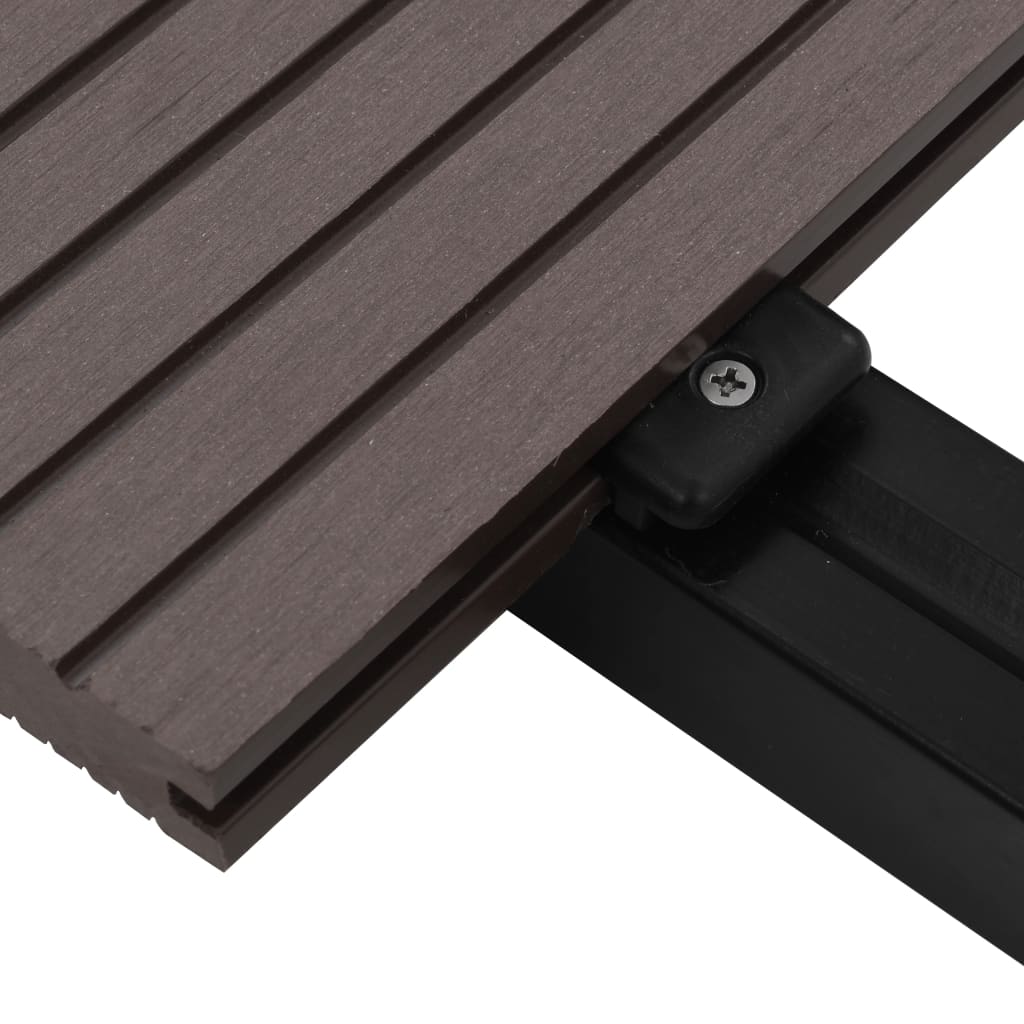 Pavimento Esterni WPC Pieno Accessori 10m² 2,2m Marrone Scuro - homemem39