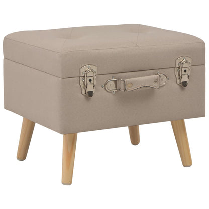 Sgabelli con Contenitore 3 pz in Tessuto Beige - homemem39