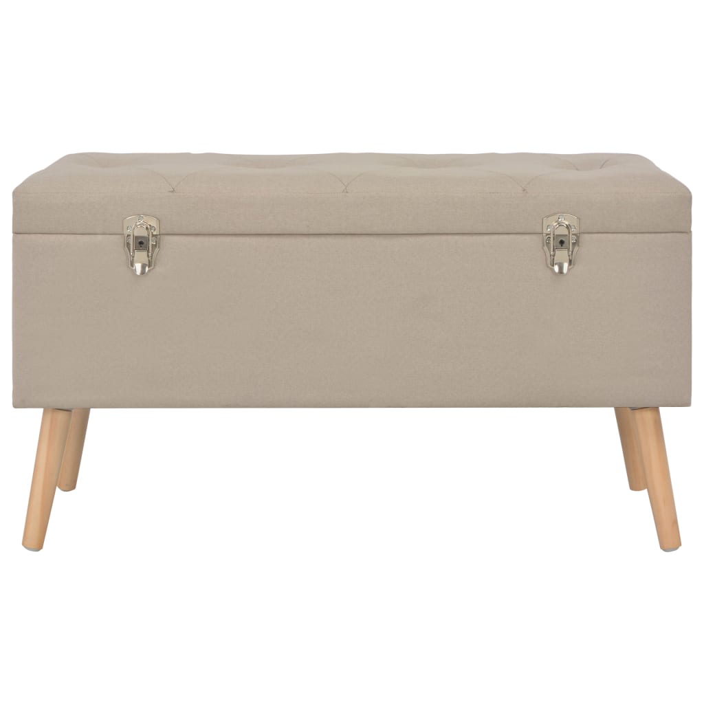 Sgabelli con Contenitore 3 pz in Tessuto Beige - homemem39