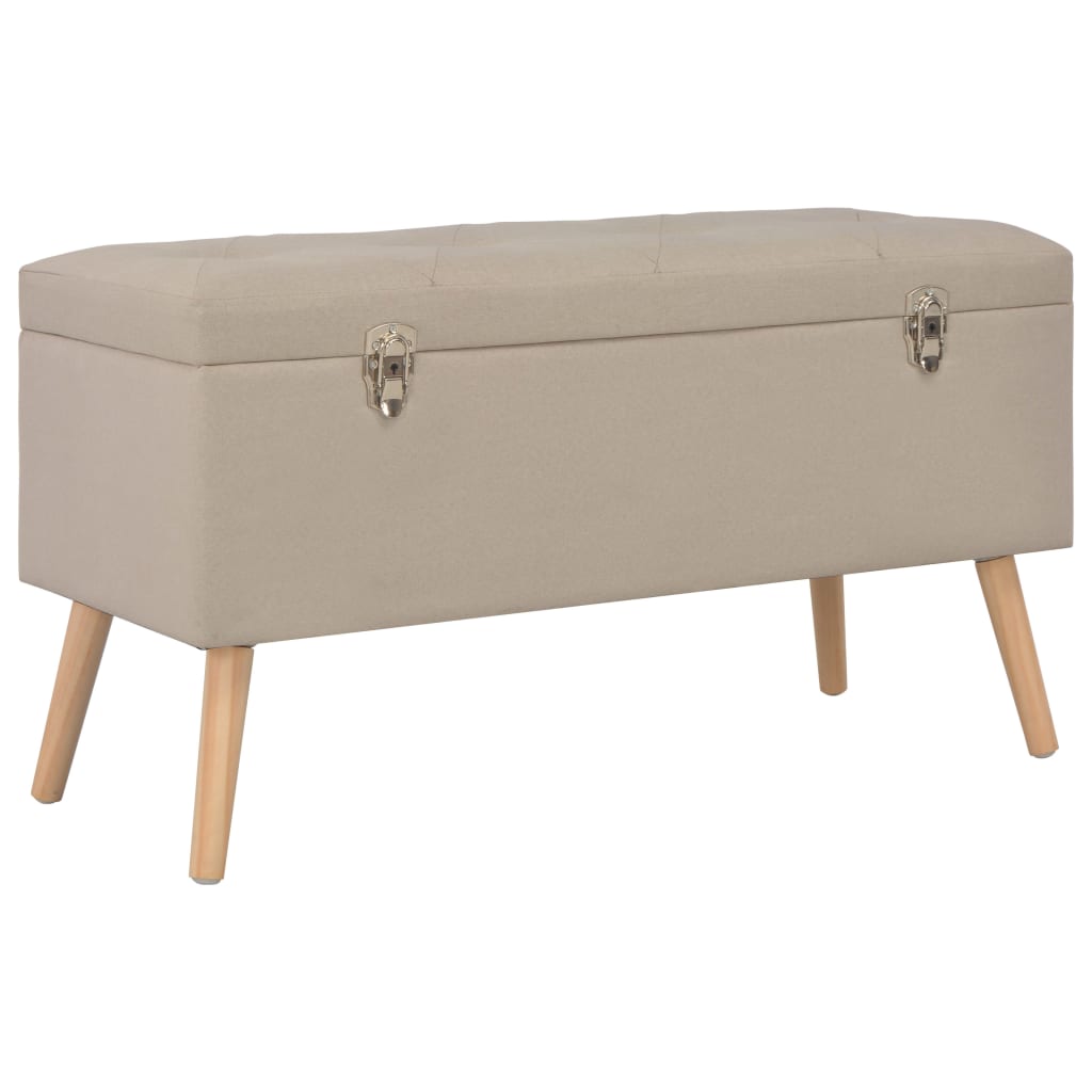 Sgabelli con Contenitore 3 pz in Tessuto Beige - homemem39