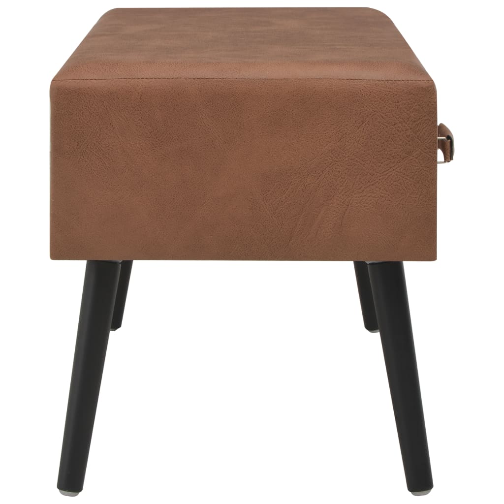 Tavolino da Caffè Marrone Scuro 80x40x46 cm in Similpelle - homemem39