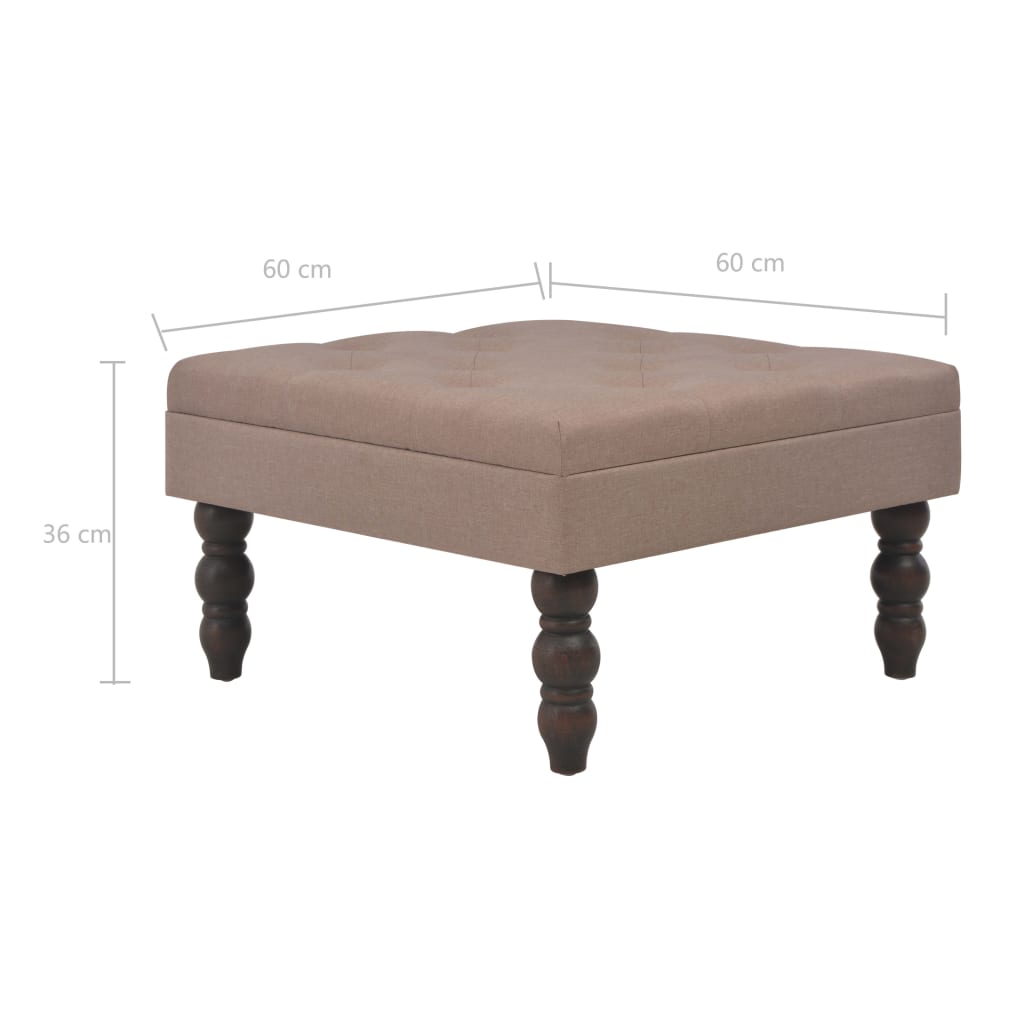 Sgabello Marrone 60x60x36 cm in Tessuto di Poliestere - homemem39