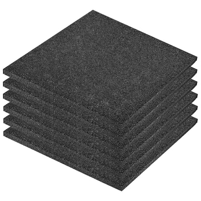 Piastrelle Anticaduta 6 pz in Gomma 50x50x3 cm Nero - homemem39