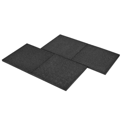 Piastrelle Anticaduta 6 pz in Gomma 50x50x3 cm Nero - homemem39