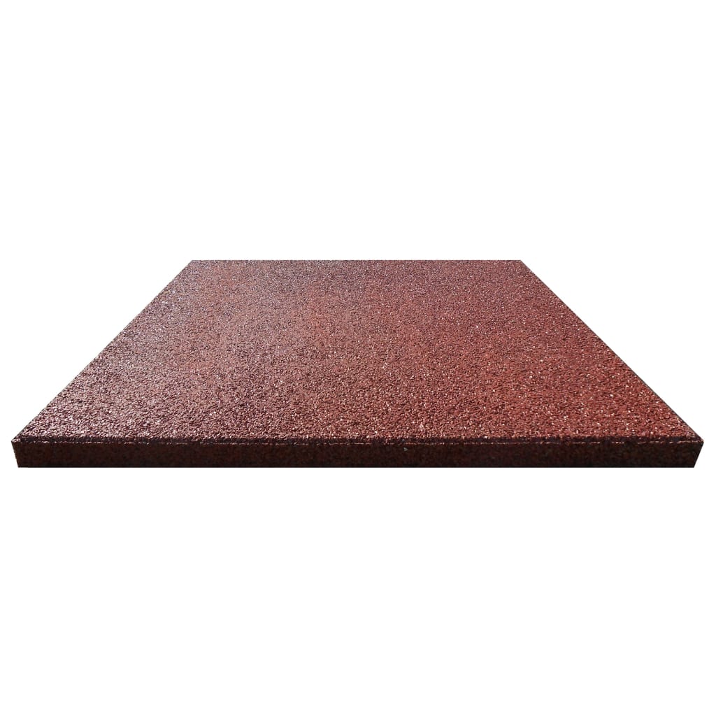 Piastrelle Anticaduta 6 pz in Gomma 50x50x3 cm Rosso - homemem39