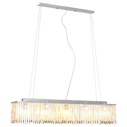 Lampadario con Perle di Cristallo Argento 104 cm E14 - homemem39