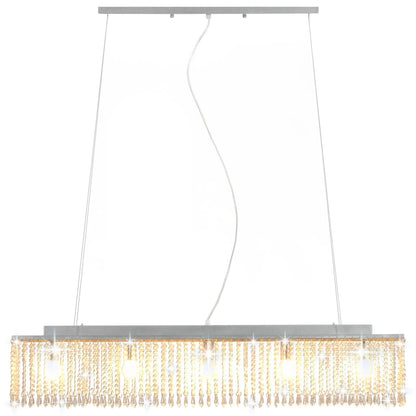 Lampadario con Perle di Cristallo Argento 104 cm E14 - homemem39