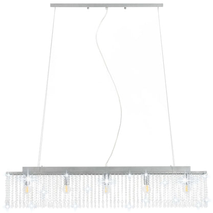 Lampadario con Perle di Cristallo Argento 104 cm E14 - homemem39