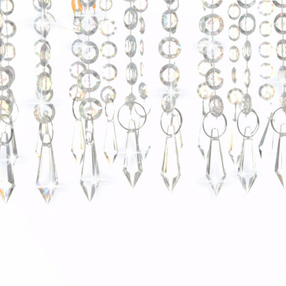 Lampadario con Perle di Cristallo Argento 104 cm E14 - homemem39