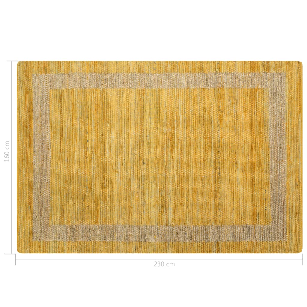 Tappeto Artigianale in Juta Giallo 160x230 cm - homemem39