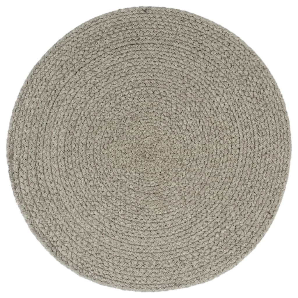 Tovagliette 4 pz Grigio Neutro 38cm Rotonde in Cotone - homemem39