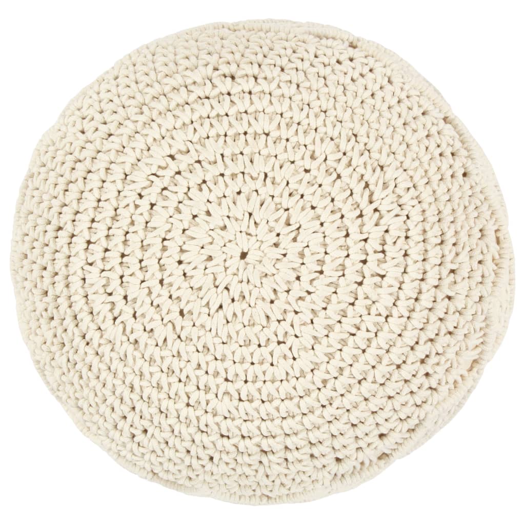 Pouf Lavorato a Mano in Macramé 45x30 cm in Cotone - homemem39