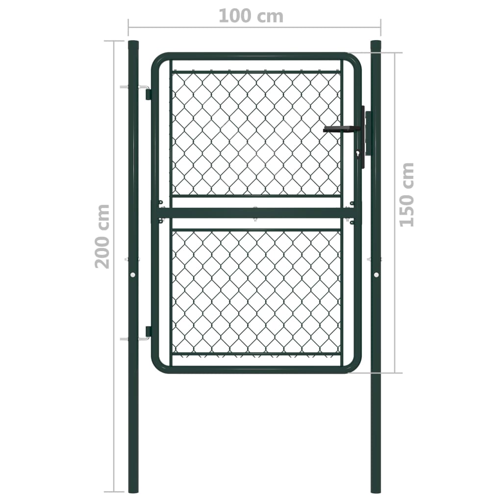 Cancello da Giardino in Acciaio 100x150 cm Verde - homemem39