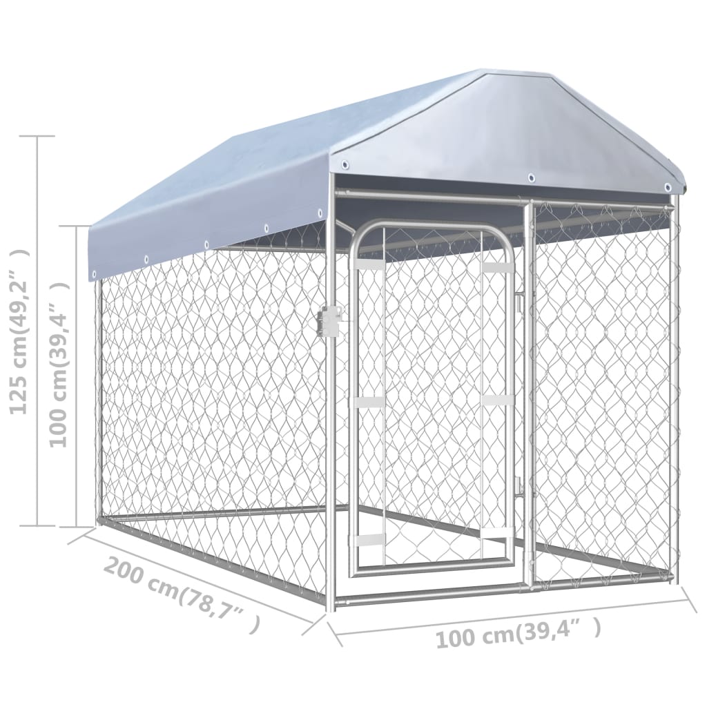 Canile da Esterno con Tetto 200x100x125 cm - homemem39