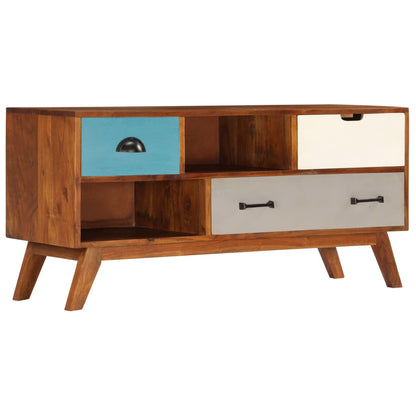 Mobile Porta TV 3 Cassetti 110x35x50cm Legno Massello di Acacia - homemem39