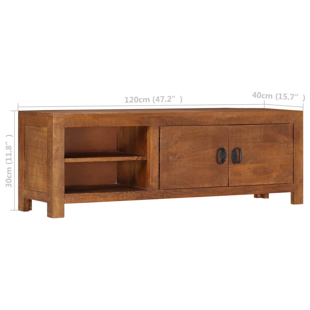 Mobile Porta TV 120x40x30 cm in Legno Massello di Mango - homemem39