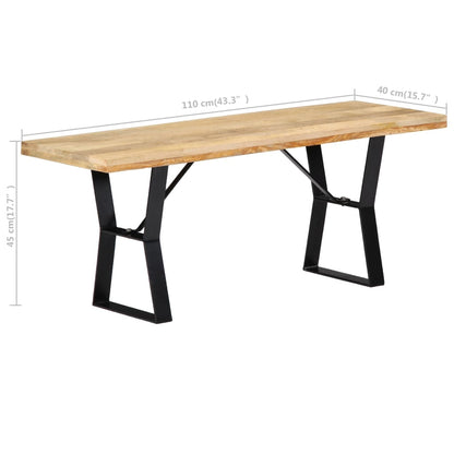 Panca 110 cm in Legno Massello di Mango - homemem39