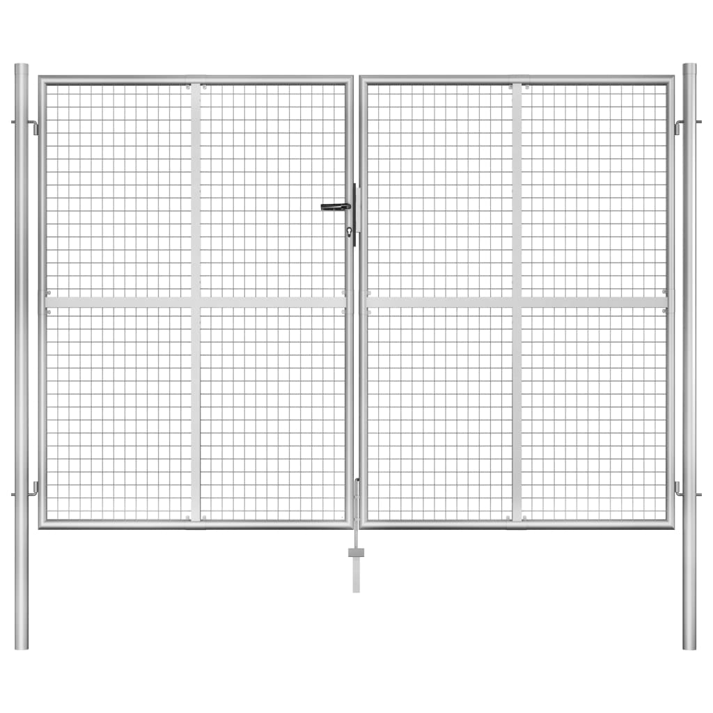 Cancello per Giardino in Acciaio Zincato 306x225cm Argento - homemem39