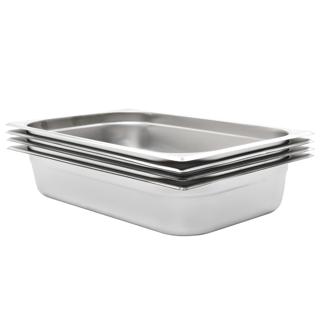 Contenitori Gastronorm 4 pz GN 1/1 100 mm in Acciaio Inox - homemem39