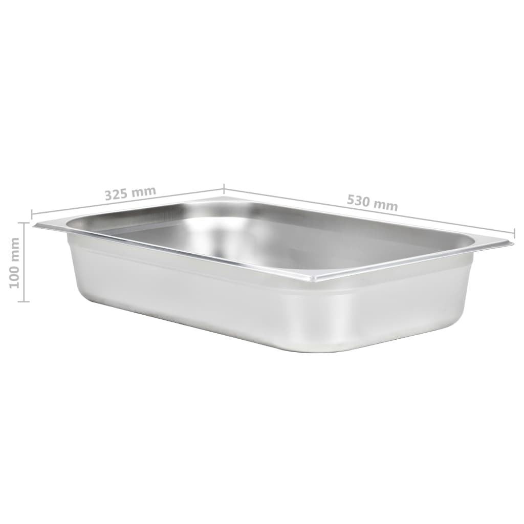 Contenitori Gastronorm 4 pz GN 1/1 100 mm in Acciaio Inox - homemem39